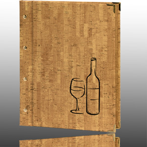 Weinkarte A4 Korkdesign naturell 